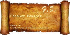 Ferencz Dominik névjegykártya